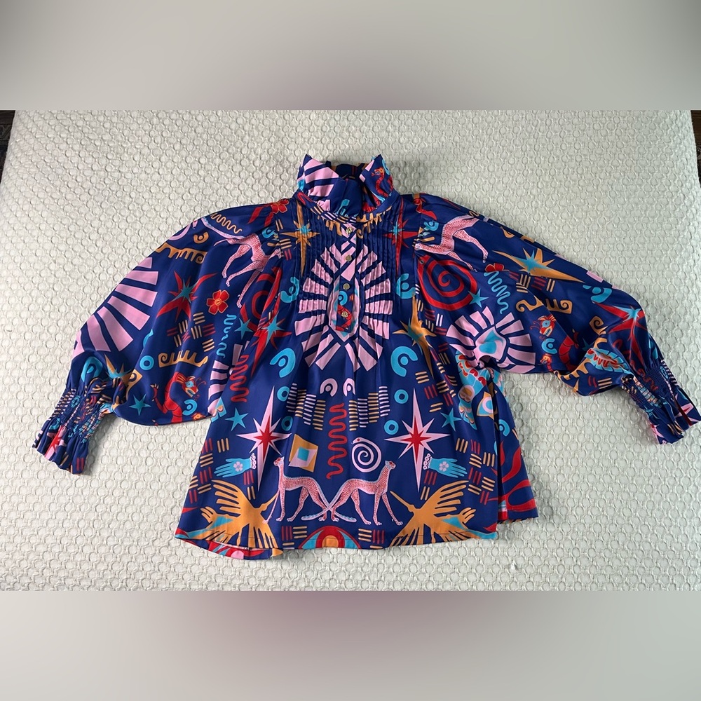 Colorful Patterned Women's Blouse